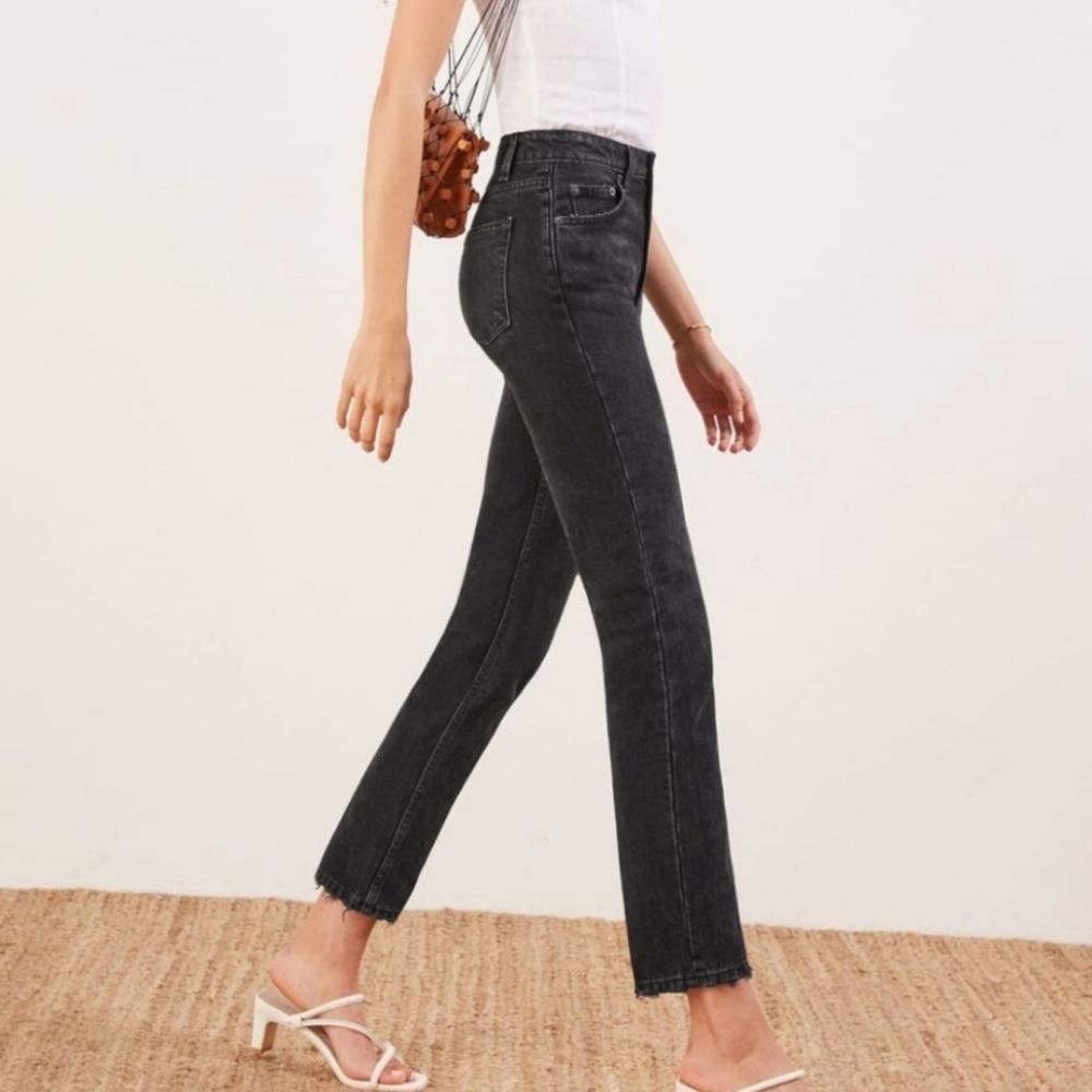 Reformation Julia High Cigarette Jeans in Pacific wash Sz 31 - Picture 3 of 13